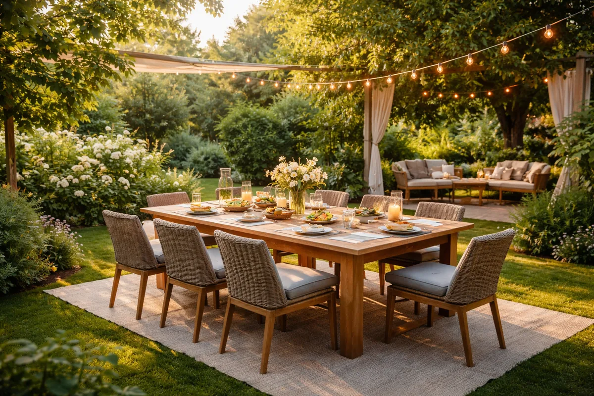 Comment faire un coin repas dans son jardin pour un repas en famille